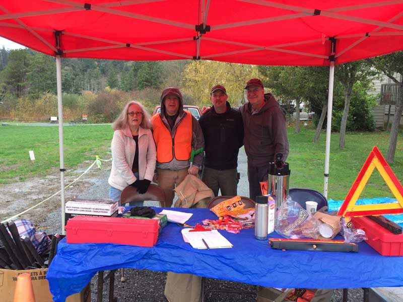 Left to Right: ORS Board Member Paula Treneer, President Tim Blanchard, Executive Director Pete Moe, and Treasurer Bruce Rylander volunteering to help with the clean-up.