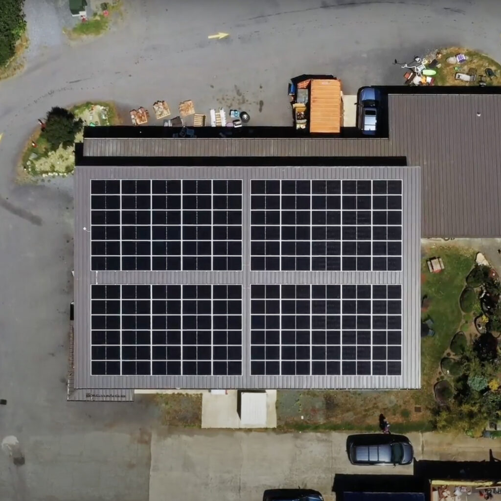 Solar array at The Exchange on Orcas Island