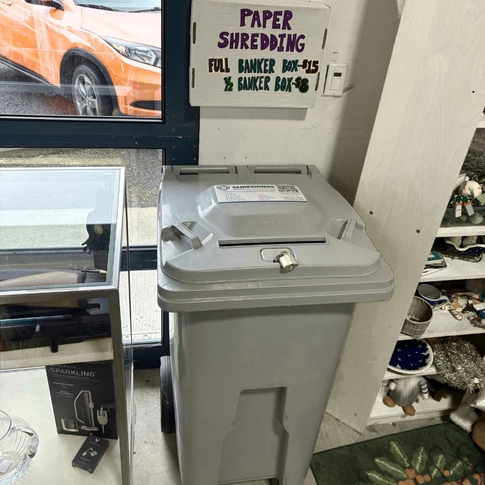 Paper shredding services at The Exchange.